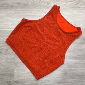 JoyLab Womens Cutout Athletic Tank Top Crop Size Medium Orange Heathered